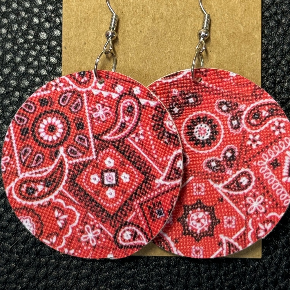 Red Paisley Earrings
